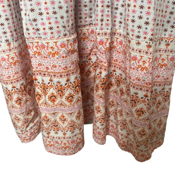 Old Navy Maxi Sundress Womens XL Floral Lined Peasant Dress‎ Coastal Beach - Picture 4 of 10